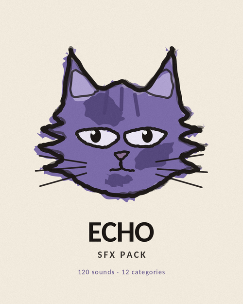 Echo the ColorCats cat — SFX Pack, 120 designed sounds in 12 categories