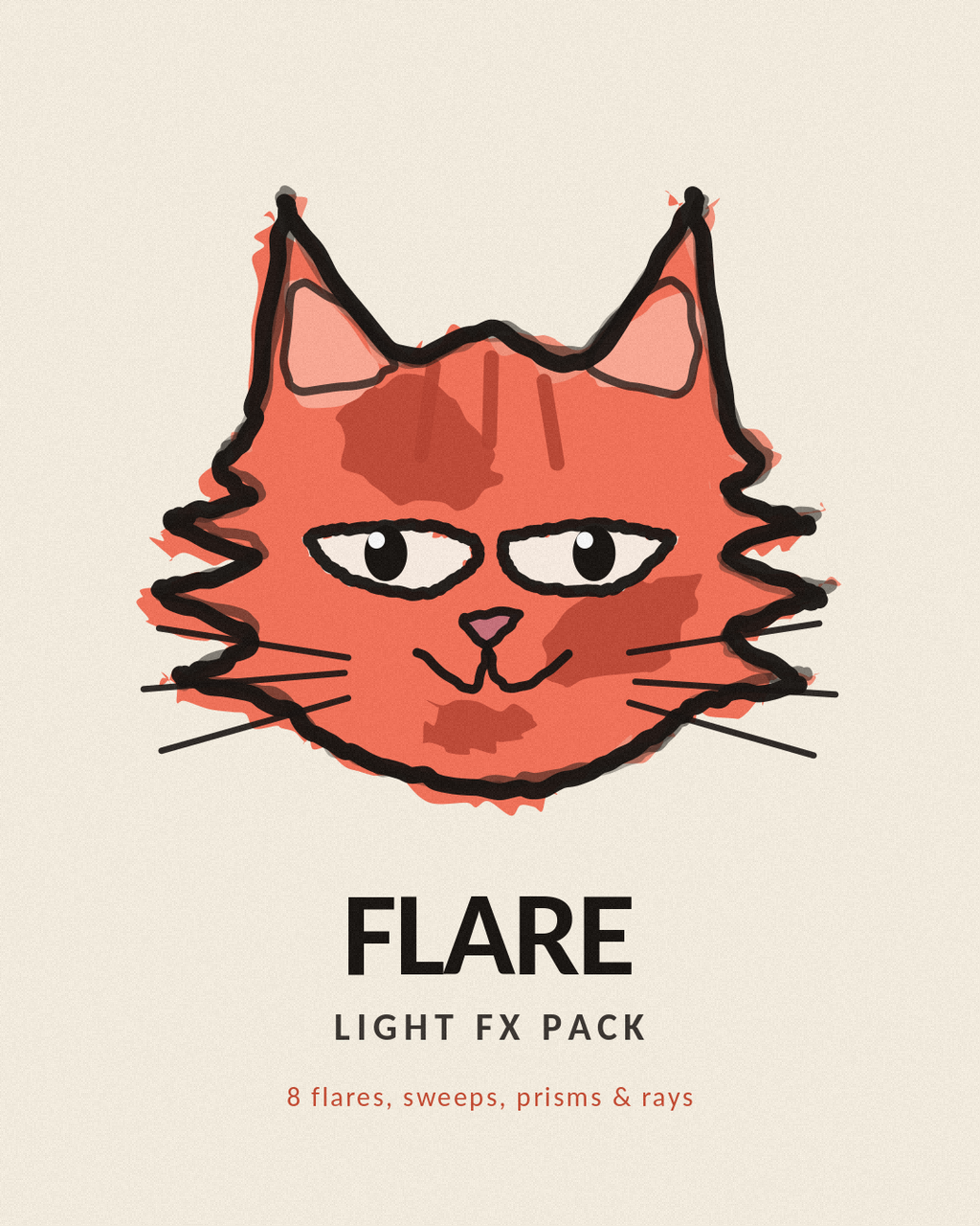 Flare the ColorCats cat — Light FX Pack, 8 flares, sweeps, prisms and rays