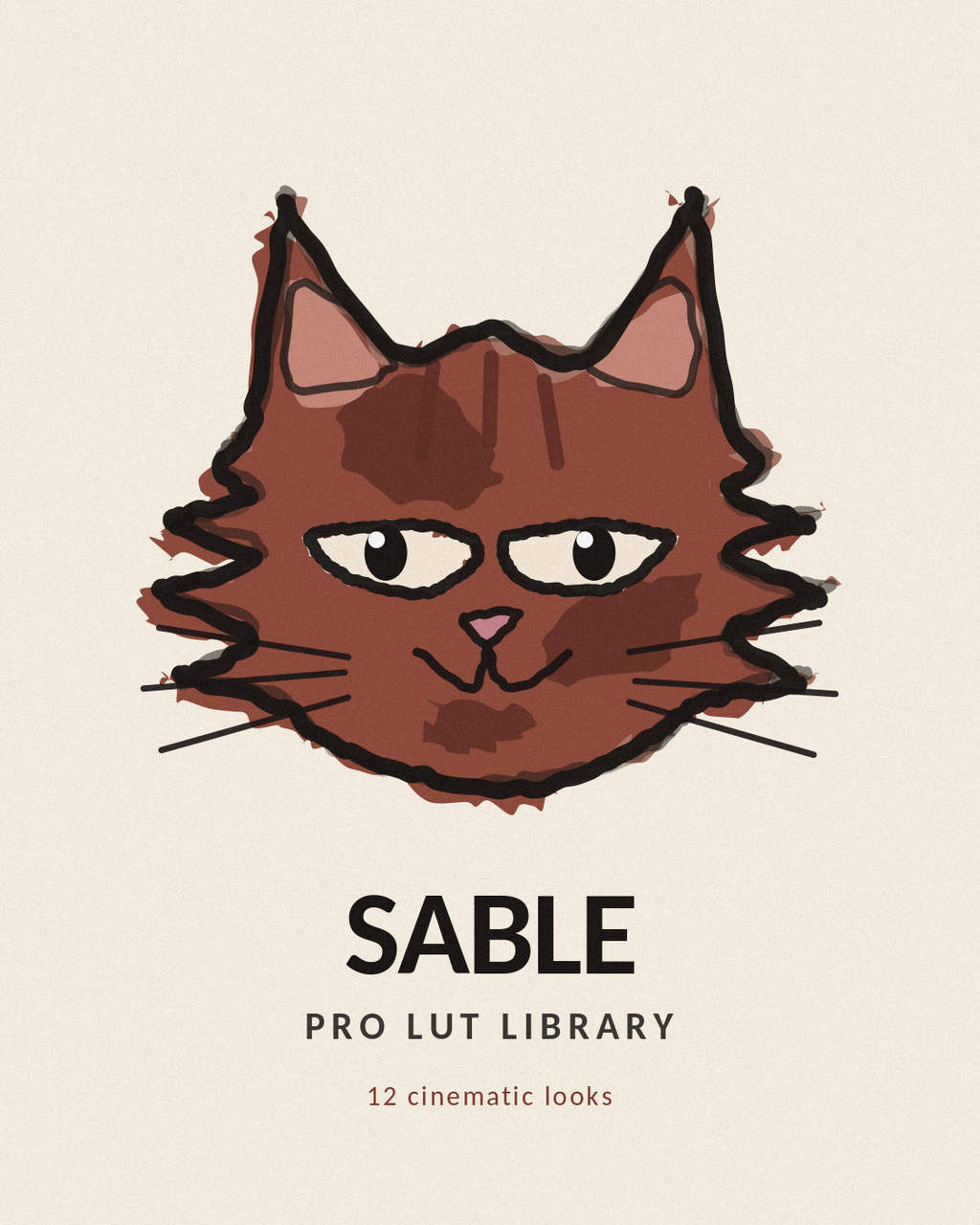 Sable the ColorCats cat — Pro LUT Library, 12 cinematic looks